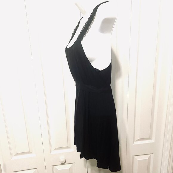 Merona-Women's Size Large-Sleeveless Lace/Pleated Front Long Belted Top-Casual - Picture 9 of 16